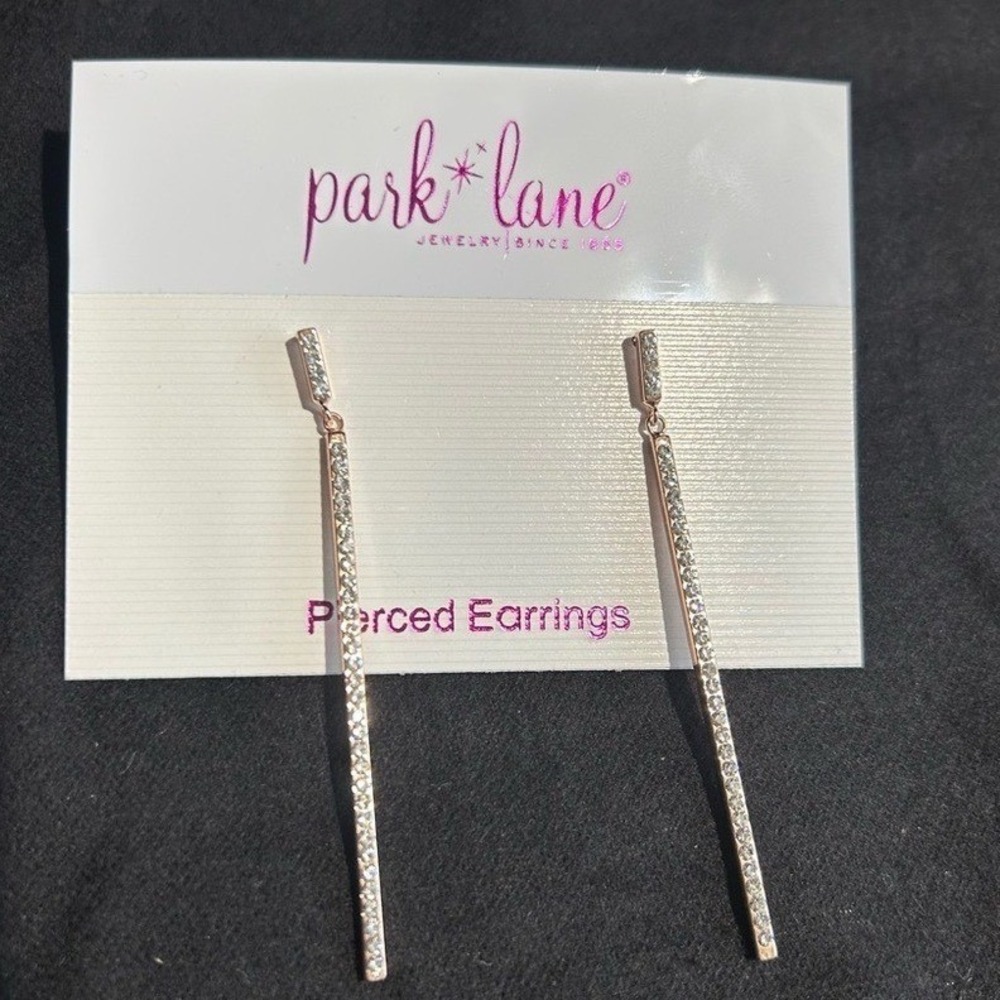 NWT Park Lane Silver Crystal Linear Drop Earrings